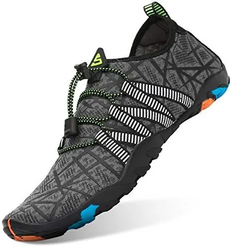 Produktbild: SAGUARO Badeschuhe Herren Wasserschuhe Männer Strandschuhe Damen Aquaschuhe Neoprenschuhe rutschfeste Schwimmschuhe Lichtgrau 44 EU