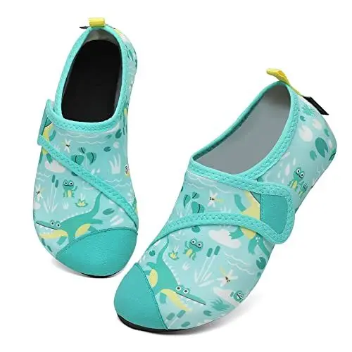 Produktbild: SAGUARO Badeschuhe Kinder Schnelltrocknend Aquaschuhe Mädchen Wasserschuhe Jungen Schwimmschuhe rutschfest Schwimmbad Strand Grün Gr.30/31 EU