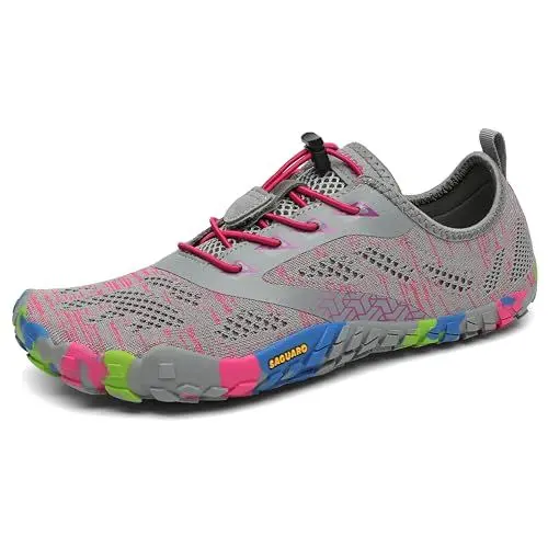Produktbild: SAGUARO Barfußschuhe Barfuss Schuhe Damen Barfussschuhe Frauen Zehenschuhe Fitnessschuhe Straßenlaufschuhe, Smart II - Barfußschuhe Brilliant Rose,Gr.40