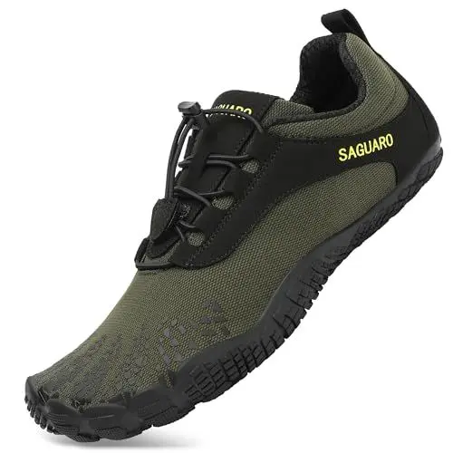 Produktbild: SAGUARO Barfußschuhe Herren Barfussschuhe Damen Barfuss Sommer Zehenschuhe Outdoor Traillaufschuhe Männer Grün 42