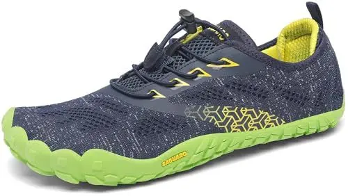Produktbild: SAGUARO Barfußschuhe Herren Damen Barfussschuhe Traillaufschuhe Zehen Training Fitnessschuhe Outdoor Barfuss Wanderschuhe Atmungsaktiv Schnell Trocknend Badeschuhe, Blau, 40 EU