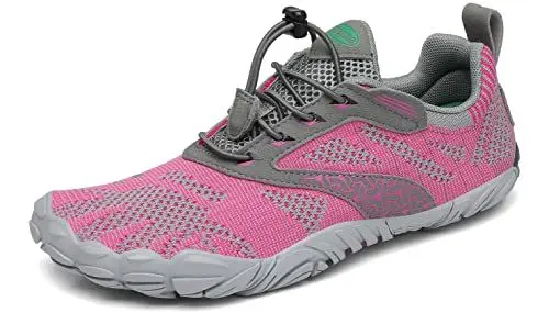 Produktbild: SAGUARO Barfußschuhe Herren Damen Barfussschuhe Traillaufschuhe Zehen Training Fitnessschuhe Outdoor Barfuss Wanderschuhe Atmungsaktiv Schnell Trocknend Badeschuhe, Rosa, 38 EU