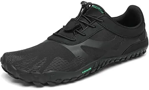Produktbild: SAGUARO Barfußschuhe Herren Damen Barfussschuhe Traillaufschuhe Zehen Training Fitnessschuhe Outdoor Barfuss Wanderschuhe Atmungsaktiv Schnell Trocknend Badeschuhe, Tinte schwarz, 44 EU