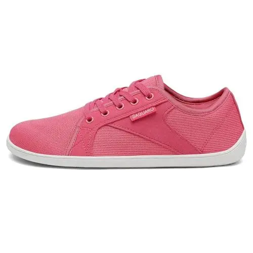 Produktbild: SAGUARO Barfußschuhe Herren Damen Knit Fitnessschuhe Atmungsaktive rutschfeste Barfussschuhe Weich Minimalschuhe Barfuß Freizeitschuh für Männer Frauen, Luck Ⅰ, Heißes Rosa, 40 EU