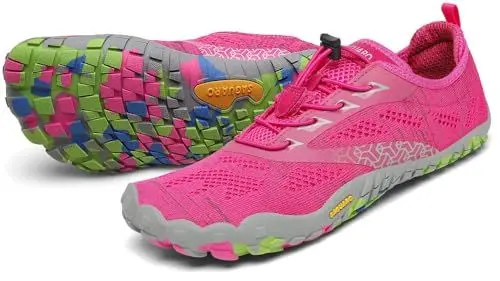 Produktbild: SAGUARO Barfußschuhe Herren Damen Traillaufschuhe Outdoor & Indoor Training Fitnessschuhe Wander Wald Strand Straße Laufschuhe Walkingschuhe Schnell Trocknend Badeschuhe, Heißes Rosa, 40 EU