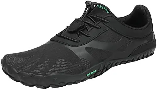 Produktbild: SAGUARO Barfußschuhe Herren Damen Traillaufschuhe Outdoor & Indoor Training Fitnessschuhe Wander Wald Strand Straße Laufschuhe Walkingschuhe Schnell Trocknend Badeschuhe, Öl Schwarz, 41 EU
