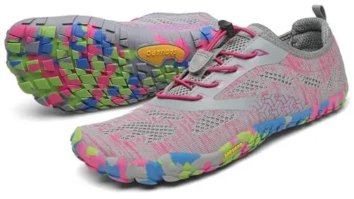 Produktbild: SAGUARO Barfußschuhe Herren Damen Traillaufschuhe Outdoor & Indoor Training Fitnessschuhe Wander Wald Strand Straße Laufschuhe Walkingschuhe Schnell Trocknend Badeschuhe, Taffy Rosa, 39 EU