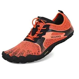 Produktbild: SAGUARO Barfussschuhe Herren Damen Wanderschuhe Sportlich Sommer Leicht Outdoor Fitnessschuhe Barfußschuhe Orange Gr.41