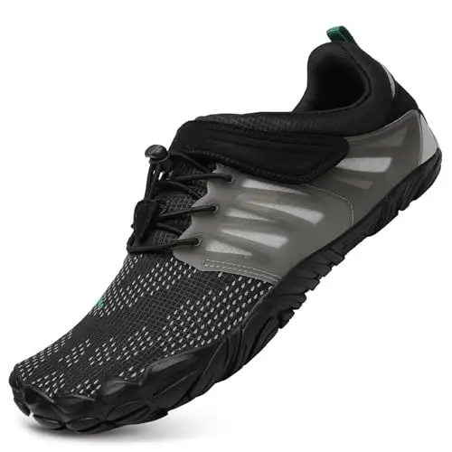 Produktbild: SAGUARO Badeschuhe Damen Barfussschuhe Outdoor Sommer Aqua Schuhe Atmungsaktiv rutschfest Schnellverschlüsse Frauen Traillaufschuhe Schwarz 42 EU