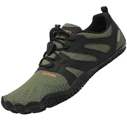 Produktbild: SAGUARO Barfußschuhe Herren Barfuss Schuhe Damen Barfussschuhe Outdoor Sport Zehenschuhe Fitnessschuhe rutschfest Traillaufschuhe Armee Grün,Gr.42