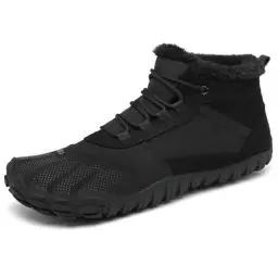 Produktbild: SAGUARO Barfußschuhe Herren Winter Winterschuhe Damen Gefüttert Warm Winterstiefel Wasserdicht Outdoor Rutschfeste Schwarz 47