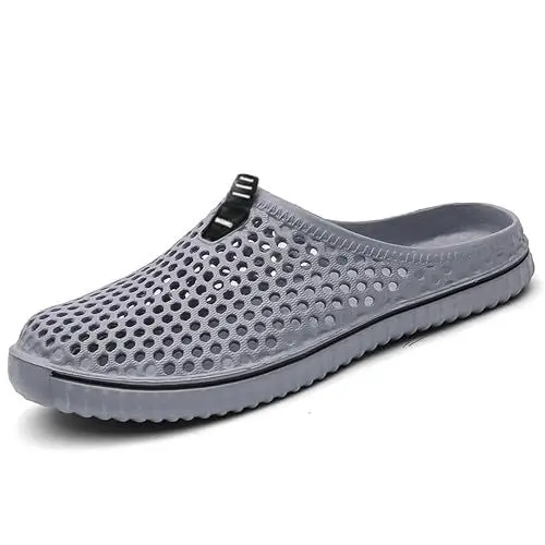 Produktbild: SAGUARO Clogs Pantoletten für Damen Sommer Hausschuhe Herren Aero I Grau 43