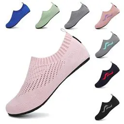 Produktbild: SAGUARO Damen Badeschuhe Strandschuhe rutschfest Schwimmschuhe Männer Atmungsaktiv Neoprenschuhe Frauen Aqua Wassersport Sommer Pink 40/41 EU