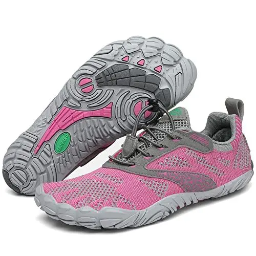 Produktbild: SAGUARO Damen Barfußschuhe Strandschuhe Unisex Wasserschuhe Trainingsschuhe Herren Outdoor & Indoor Atmungsaktiv Surfschuhe rutschfest Badeschuhe Frauen Fahrradschuhe Männer Leicht Pink 38 EU
