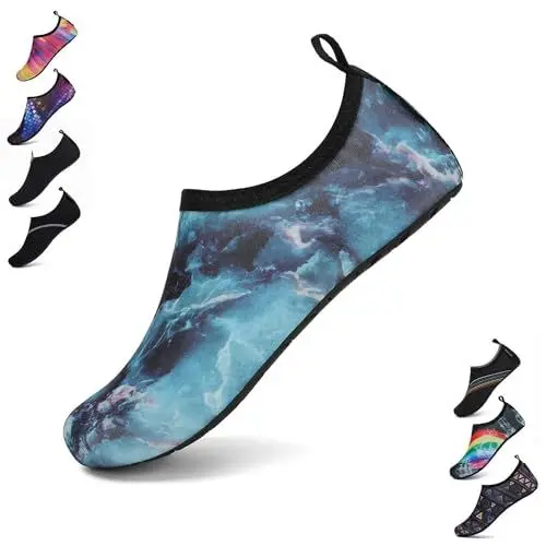 Produktbild: SAGUARO Damen Herren Badeschuhe Wasserschuhe Schwimmschuhe Männer Frauen Barfußschuhe für Strand,Pool,Meer,Wassersport,Surfen,Aqua Cycling,Segeln,Bootfahren,Windsurfen(Grau,38/39 EU)