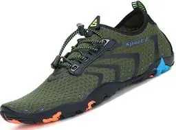 Produktbild: SAGUARO Badeschuhe Tauchschuhe Wasserdicht Schnell Trocknend Männer Frauen Slip On Barfußschuhe für Pool Meer Wassersport Aqua Cycling Kajakfahren Windsurfen, Grün 48