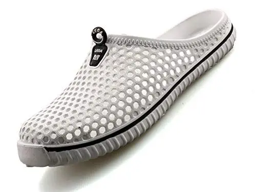 Produktbild: SAGUARO Gartenschuhe Damen Herren Slip On Outdoor Hausschuhe Leichte Pantolette Sommerschuh Weiß Gr.43