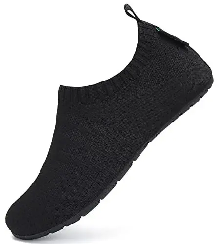 Produktbild: SAGUARO Hausschuhe Kinder Jungen Hüttenschuhe Mädchen Pantoffeln Barfußschuhe Leicht Rutschfest Slipper Weich Kleinkinder Schuhe Stil:083 Schwarz A,Gr.32/33 EU