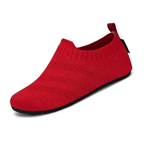 Produktbild: SAGUARO Hausschuhe Kinder Mädchen Hüttenschuhe Leichte Atmungsaktiv Pantoffeln Rot 32/33 EU
