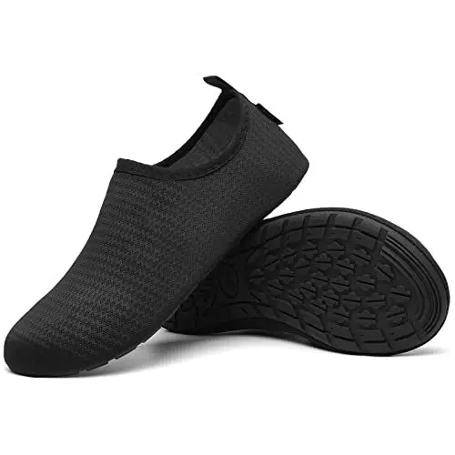 Produktbild: SAGUARO Herren Hausschuhe Leichte Pantoffeln Slip on Flache Damen Hause Slippers Schwarz 42/43 EU
