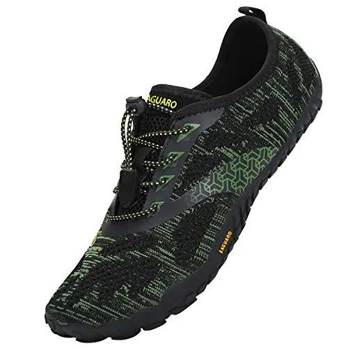Produktbild: SAGUARO Barfußschuhe Herren Damen Barfuss Schuhe Outdoor Barfussschuhe Leichte rutschfeste Zehenschuhe Barfuß Fitnessschuhe Traillaufschuhe Grün A,Gr.39