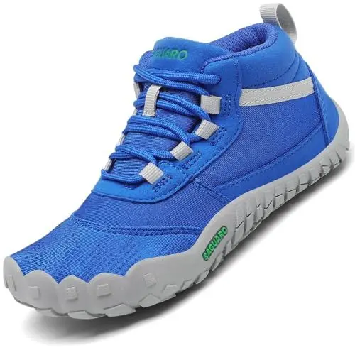 Produktbild: SAGUARO Kinder Barfußschuhe Jungen Leichtigkeit Trekking-Wanderschuhe Mädchen Outdoor Fitnessschuhe Kühles Blau Gr.34