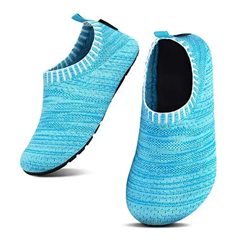 Produktbild: SAGUARO Kinder Hausschuhe Jungen Pantoffeln Mädchen Slippers rutschfest Yoga Kleinkinder Schuhe Unisex-Baby Indoor Weich Walkingschuhe Hüttenschuhe Blau 18/19 EU