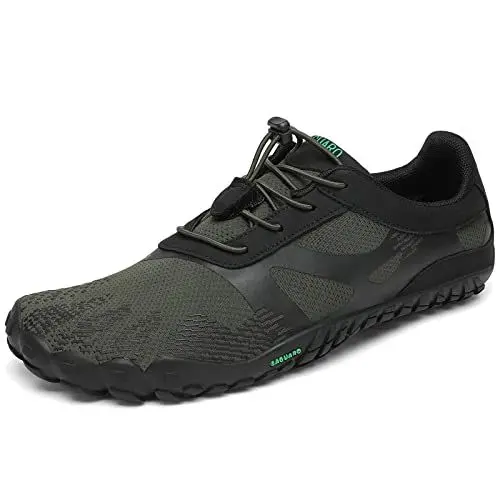 Produktbild: SAGUARO Leicht Barfußschuhe Damen Herren Atmungsaktiv Traillaufschuhe Weich Fitnessschuhe Grün 40 EU