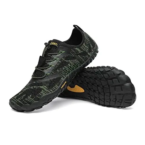 Produktbild: SAGUARO Smart II - Barfußschuhe Herren Barfussschuhe Damen Sommer Zehenschuhe Minimalistische Atmungsaktiv Traillaufschuhe Mit Breiter Zehenbox Stil:1 Grün/A,Gr.39