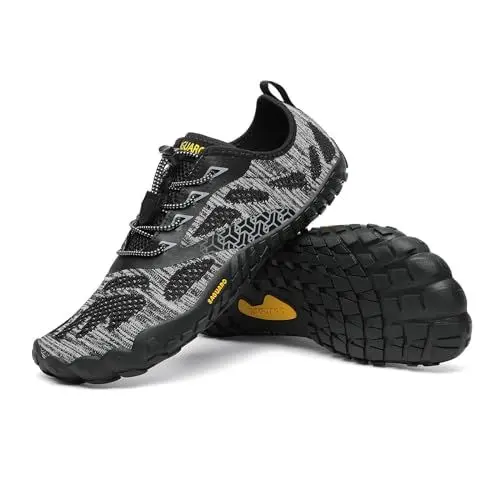 Produktbild: SAGUARO Smart II - Barfußschuhe Herren Barfussschuhe Damen Sommer Zehenschuhe Minimalistische Atmungsaktiv Traillaufschuhe Mit Breiter Zehenbox Stil:1 Schwarz/A,Gr.45
