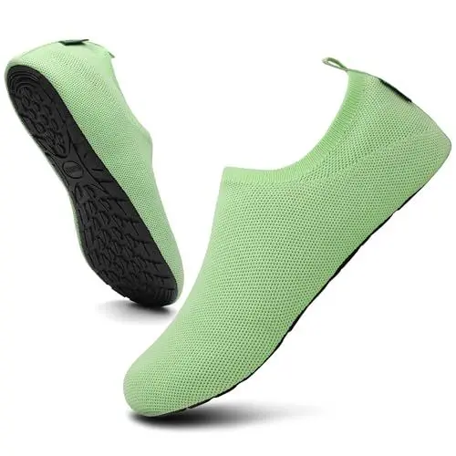 Produktbild: Saguaro Hausschuhe Damen Herren Rutschfes Atmungsaktiv Pantoffeln Unisex Bequem Slippers, Sport Grün 42/43