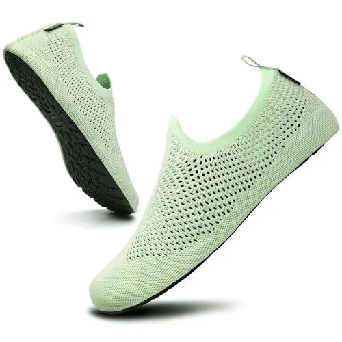 Produktbild: Saguaro Hausschuhe Damen Herren Rutschfes Atmungsaktiv Pantoffeln Unisex Bequem Slippers, Yoga Grün 42/43