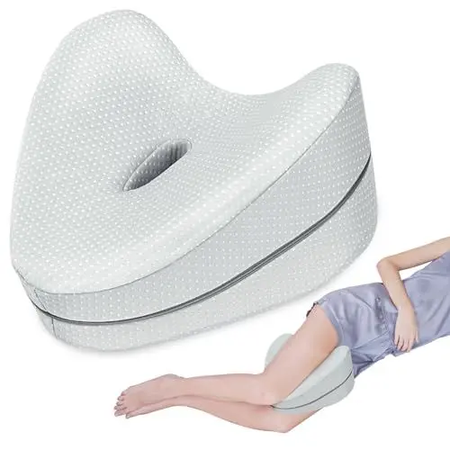 Produktbild: SAHEYER Kniekissen für Seitenschläfer, Orthopädisches Memory Foam Bein-Kissen Ergonomisches Seitenschläferkissen Knie-Kissen Von zur Knie und Beine entspannen, Schwangerschaft, 30×26×17CM