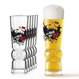 Produktbild: Sahm Biergläser 0,3 Liter (6 STK) - Fussball Bierglas mit „Ein Hoch auf uns“ Logo - Ideale Fussball 2021 Deko - Tolles Bier Geschenk