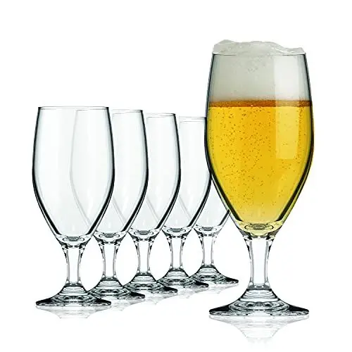 Produktbild: Sahm Biergläser 0,3 Liter (6 STK) - Vienna Pokal Biertulpe - Biergläser Set - Spülmaschinengeeignet - Ideale Pilsgläser oder Craft Beer Gläser