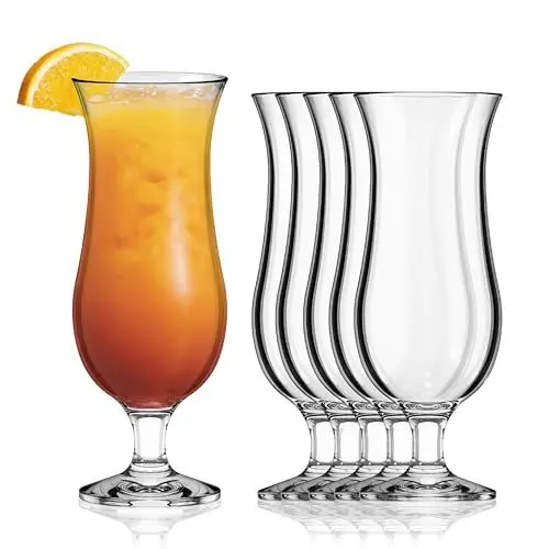 Produktbild: Sahm Hurricane Cocktail Gläser Set 6 STK - 430ml Cocktail Longdrinkgläser Set - Ideal als Barkeeper Set, Milchshake Glas oder als Eisbecher Glas