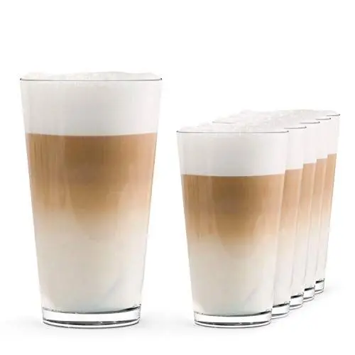 Produktbild: Sahm Latte Macchiato Gläser Set (6 STK) - 0,30 l Trinkgläser Set - Ideal auch als Wassergläser Set - Klassische Kaffee Latte Gläser