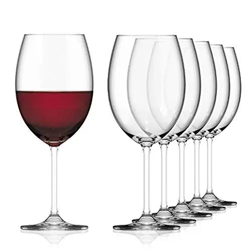 Produktbild: Sahm Rotweingläser Groß bauchig 6er Set - 580ml Weingläser Rotwein - Rotweingläser 6er Set Spülmaschinengeeignet - Edles Weingläser Set Rotwein