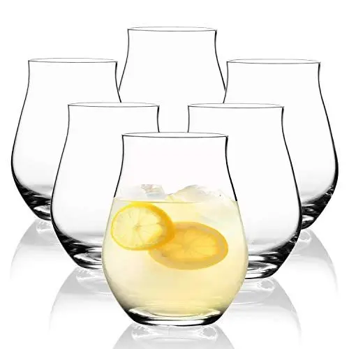 Produktbild: Sahm Sensorik Wassergläser Set 6-teilig 420ml – Ideal auch für Gin & Wiskey - Weingläser ohne Stiel - Biergläser