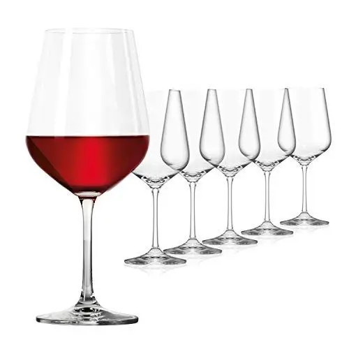 Produktbild: Sahm Weingläser Rotwein Set (6 STK) - 580 ml Rotweingläser - Spülmaschinengeeignet - Langlebiges Weingläser Set Rotwein