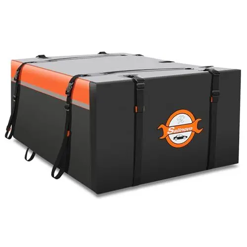 Produktbild: Sailnovo Auto Dachbox 15 Kubikfuß Wasserdicht Dachtasche für Autos mit/ohne Gepäckträger, Faltbar Dachgepäckträger Tasche Dachbox Gepäckbox