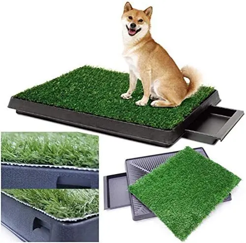 Produktbild: Sailnovo Hundeklo Hundetoilette Welpentoilette mit Kunstrasen, 63x50cm Hunde Toilette Welpenklo Haustiertoilette Trainingsunterlage für Haustiere für Kleine Grosse ältere Hunde Tier WC