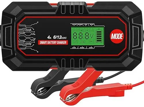 Produktbild: Sailvono 4A Autobatterie Ladegerät, 6V/12V Vollautomatisches KFZ Batterieladegerät Mit Temperaturkompensation