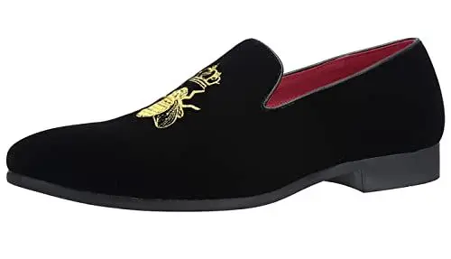 Produktbild: SAINTS BASE Herren Mokassin Fahrschuhe Halbschuhe Samt Bequem Flache Fahren Hausschuh Slipper Slip-on Loafer Schuhe Black 45 EU