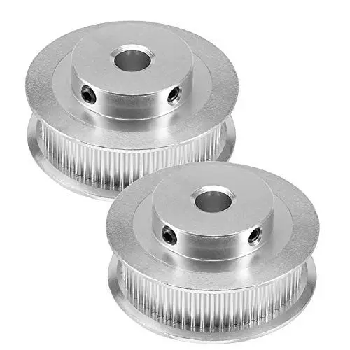 Produktbild: Saipor 2 Stück GT2 Zahnriemen Aluminium Zahnriemenrad Kit GT2 Riemenscheibe Synchronrad GT2 Timing Pulley für 3D Drucker GT2 Zahnriemenscheibe 6mm Breite Gürtel (60 Zähne 5mm Bohrung)
