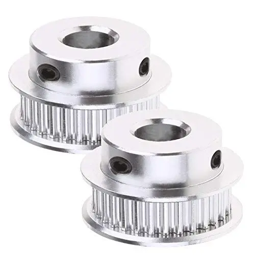 Produktbild: Saipor 2 Stück GT2 Zahnriemenscheibe Aluminium Zahnriemenrad Kit GT2 Timing Pulley GT2 Riemenscheibe Synchronrad für 3D Drucker GT2 Zahnriemen 6mm Breite Gürtel (40 Zähne 8mm Bohrung)