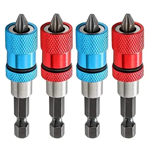 Produktbild: Saipor 4 Stück Magnetischer Trockenbau Bit Bithalter 1/4 Zoll Sechskantschaft Trockenbauschrauber Aufsatz Schnellwechsler Bitaufnahme Magnethalter Schraubendreher Set Schraubvorsatz Trockenbau