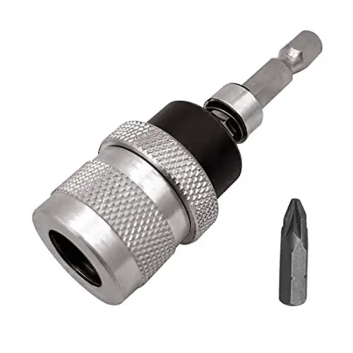 Produktbild: Saipor Magnetischer Trockenbau-Bithalter mit S2 Schraubendreherbits 1/4 Zoll Sechskantschaft Schraubendreher-Bit-Halter Verstellbar Schraubkupplung Tiefenanschlag für Tiefenbegrenztes Arbeiten