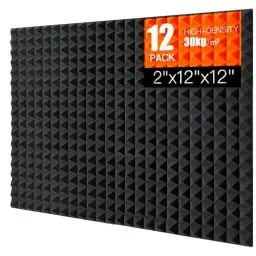 Produktbild: SAIQIANG Akustikschaumstoff Platten, 12 Stück 30x30x5cm Hochdichte Schallschutz-Winkel für Wände, Geräuschabsorbierend und Schall-dämpfend, Feuerbeständig – Perfekt für Studio, Büro, Gaming-Raum