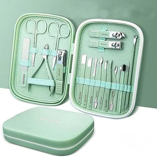 Produktbild: Sakiyrmai Maniküre Set, Nagelknipser und Tragbares Beauty-Tool-Set, Edelstahl Maniküre Pediküre Set 18 in 1, mit Hochwertiger Geschenkbox, Ideal für Zuhause, Arbeitsplatz, Outdoor-Reisen